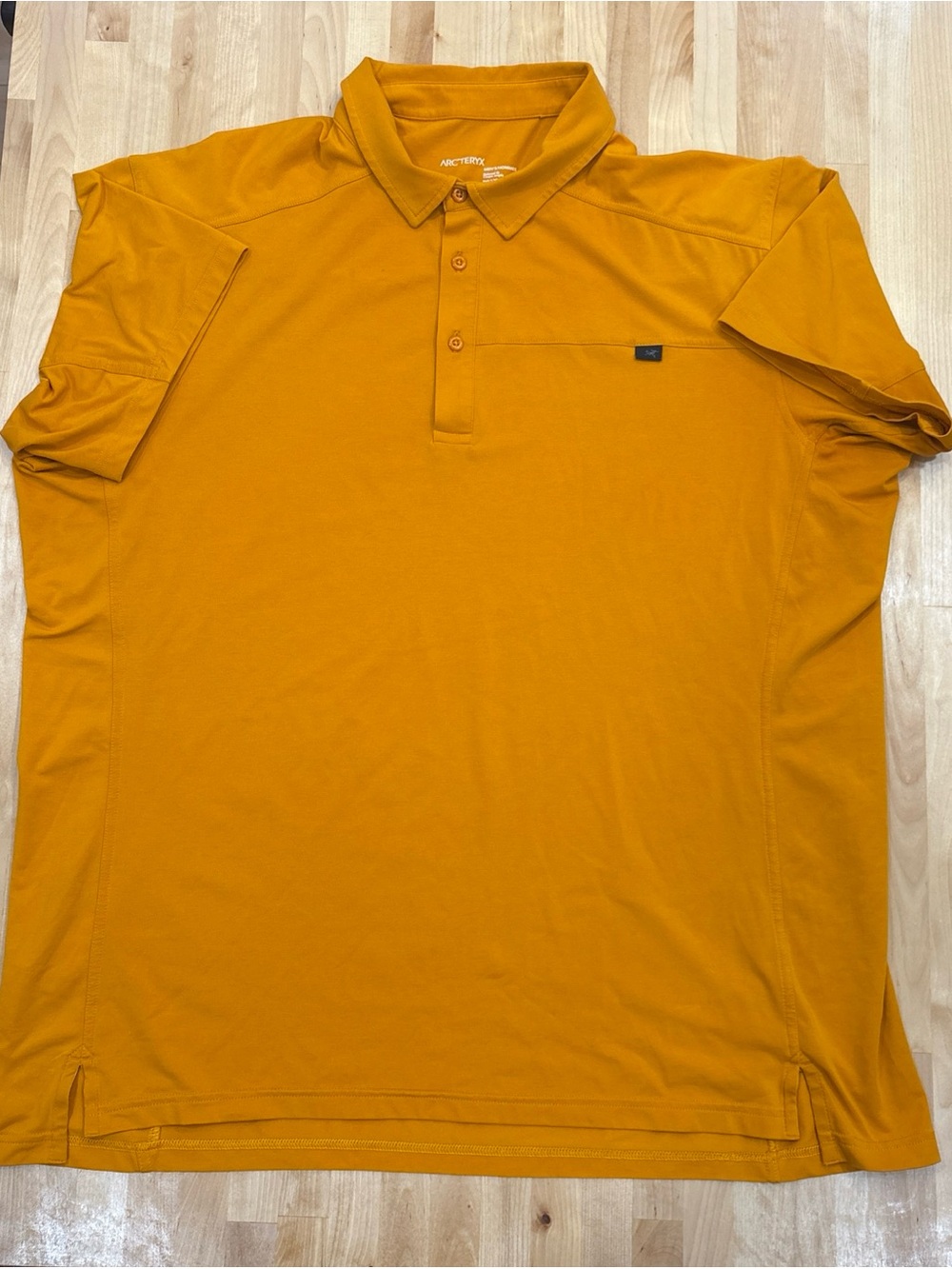 Arcteryx Polo Shirt Men’s XXL Orange Eris Performance Snap Outdoors Casual